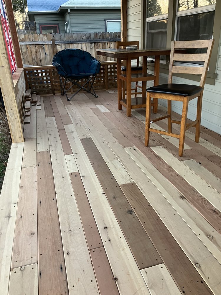 Cedar porch decking